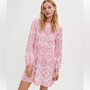 Maje pink pleated mini dress size S
